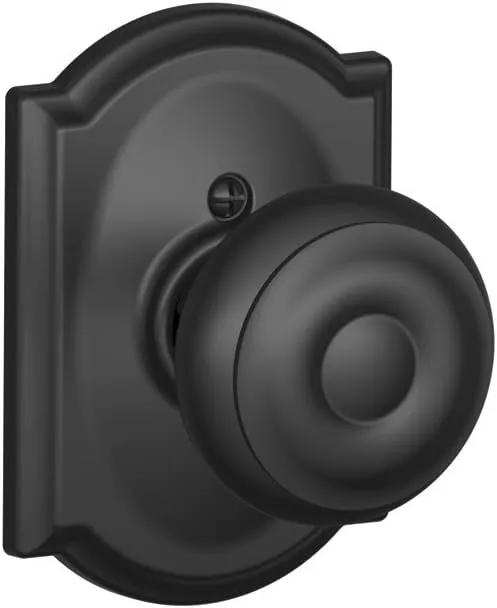 SCHLAGE Lock Company SCHLAGE Knob with Camelot Trim Non-Turning Lock, Matte Black (F170 GEO 622 CAM)