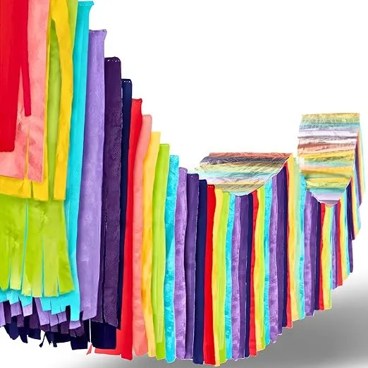 Ceiling Tissue and Foil Décoration - 15" H x 12" W x 12'L - 1 Pc., Rainbow