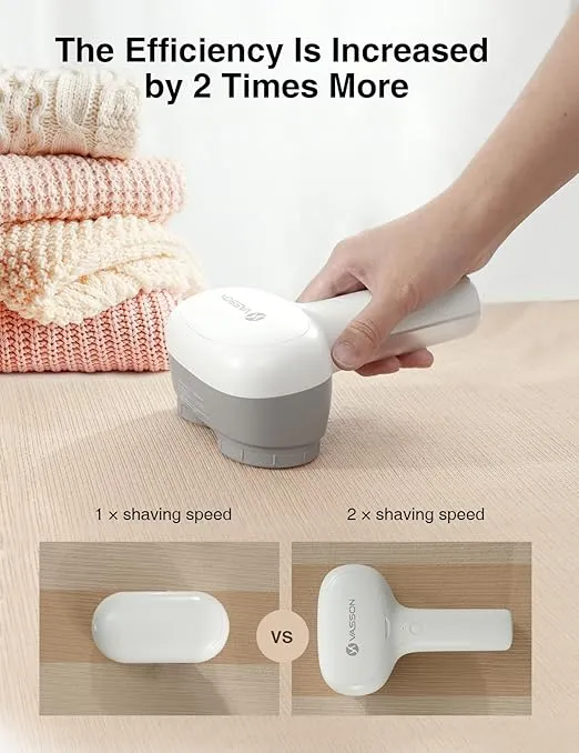 VASSON Fabric Shaver, Electric Lint Remover, Rechargeable Lint Shaver, Sweater Shavers to Remove Pilling, Large Fuzz Remover for Clothes Couch Furniture (Greyish White)