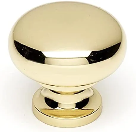 1 1/4" Knob, UNLACQUERED Brass