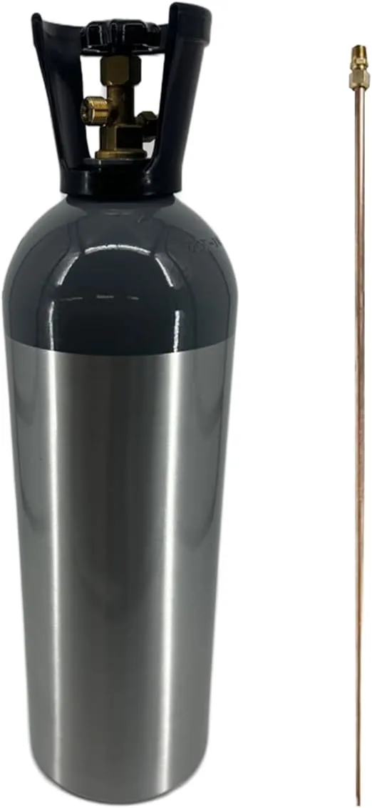 20lb Aluminum CO2 Tank with Siphon Tube, CGA 320, DOT Approved Cylinder