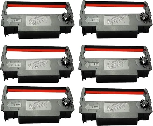 SP-700 Black and Red Ribbon Ink Cartridge Compatible with Star SP-700BR, RC-700BR, SP-712, SP-742 POS Printer Ribbon (6 Pack)