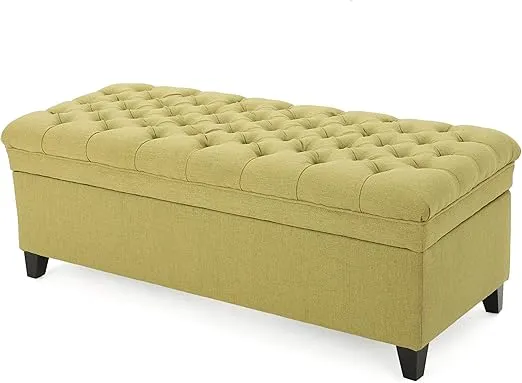 Christopher Knight Home Juliana Fabric Storage Ottoman, Green