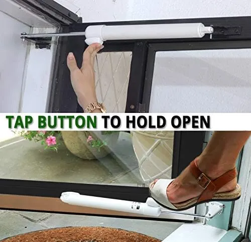 Touch 'n Hold Smooth Door Closer - Single Kit (Cranberry) - Standard-Duty Door Closer with Touch-Button Hold Open Feature & Smooth Closing Motion – for (Medium & Lightweight) Storm, Screen Doors.
