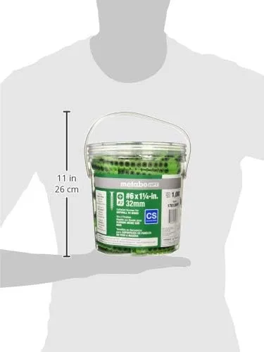 Metabo HPT #6 x 1-1/4-in Bugle Coarse Thread Drywall Screws | 1000 Count | 17812BHPT