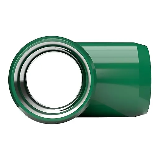 FORMUFIT 1" Standard PVC Tee Furniture Grade Fitting in Green, 1.315" Actual ID, (Pack of 4), Made in USA, UV-Resistant, Impact-Proof, Build Furniture, Shelves, Tents and More - F001TEE-GR-4