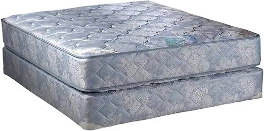 Dream Solutions USA Chiro Premier Gentle Firm Orthopedic (Blue Color) Queen Size 60"x80"x9" Mattress and Box Spring Set - Fully Assembled, Good for Your Back, Long Lasting and 2 Sided