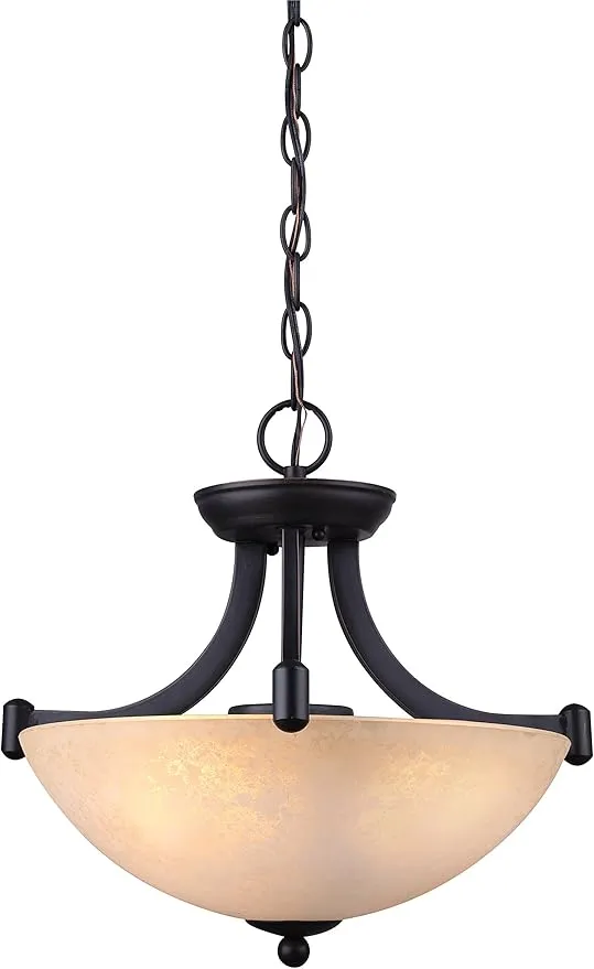 Canarm ICH375A03RA14 3 Light Warren Dual Large Pendant Light Fixture, Bronze
