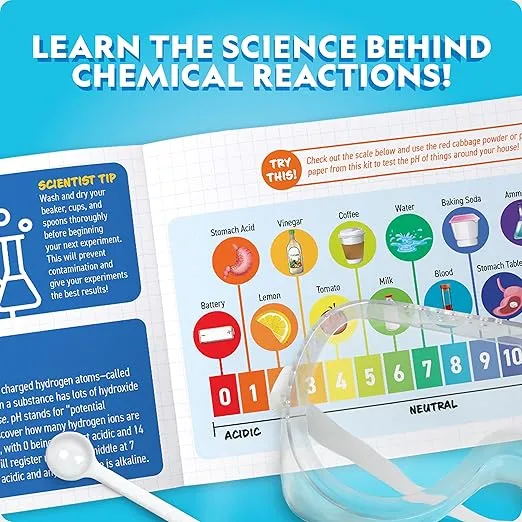 NATIONAL GEOGRAPHIC Amazing Chemistry Set - Chemistry Kit with 100+ Science Experiments Including Crystal Growing and Reactions, Science Kit for Kids, STEM Gift for Boys and Girls (Amazon Exclusive)
