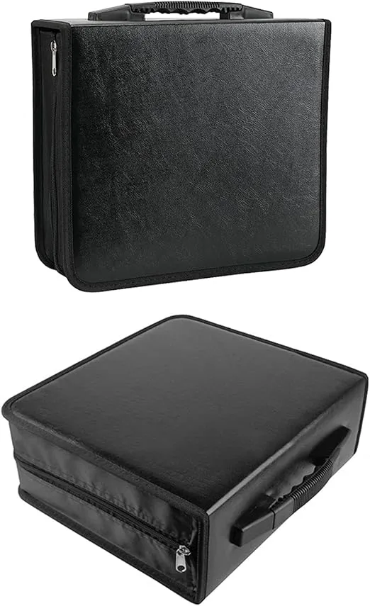 Konelia 400 Capacity PU Leather CD DVD Storage Case Binder Portable VCD Wallet Holder Album for Home Travel Car Office