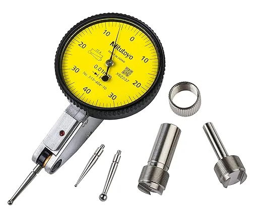 Mitutoyo 513-404-10A DIAL TI, MID, STD 0.8 mm, 3 μm Accuracy, 0.01 mm, Yellow