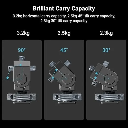 SmallRig Camera Monitor Mount Lite with Cold Shoe, Swivel 360° and Tilt 180° Holder for Field Monitor, LED, Flash and Video Shooting Photography Accessories, Max Load Capacity of 90° Tilt 3.2kg - 3809