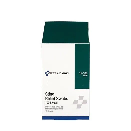 First Aid Only 19-100 Sting Relief Swab, 100 Count