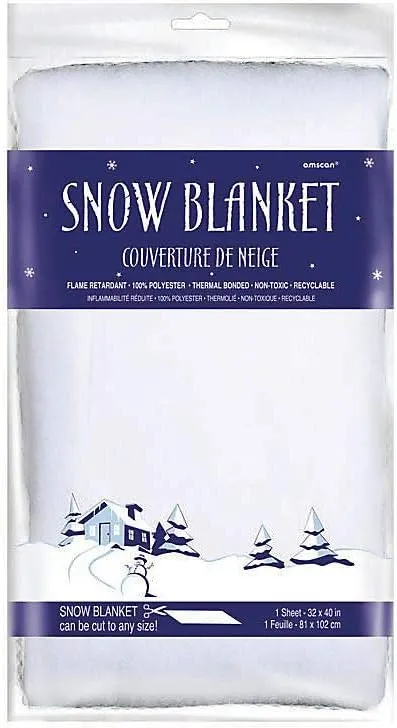 Snow White Polyester Blanket - 32" x 40" (1 Pc) | Luxurious Fluff for Winter Decor, Crafts & Displays