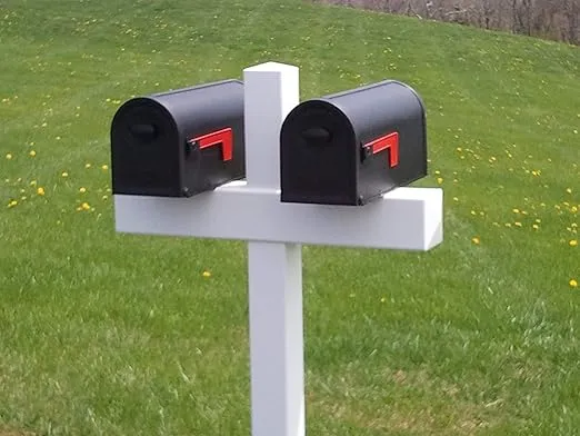 Double 54-in x 31-in White Vinyl Mailbox Post Sleeve
