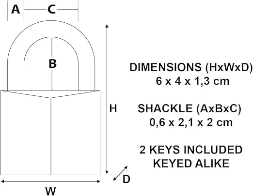 Master Lock V Line 40mm Key Type 3231 Brass Padlock Keyed Alike
