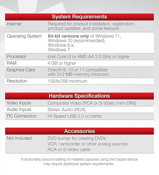 Corel Dazzle Dvd Recorder Hd Video Capture Device + Video Editing Software [Pc Disc]