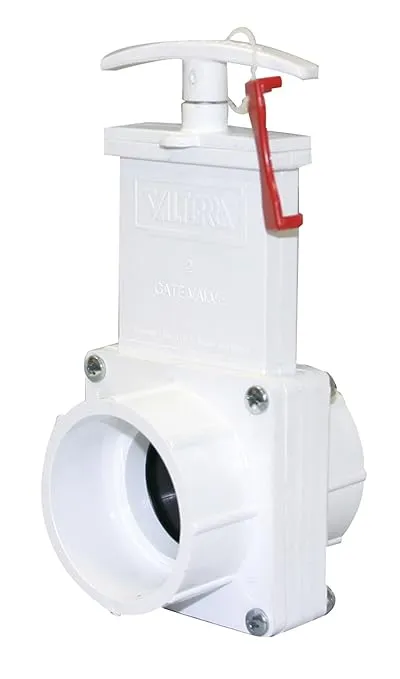 Valterra 6201X PVC Gate Valve, White, 2" Slip w/Gate Keeper