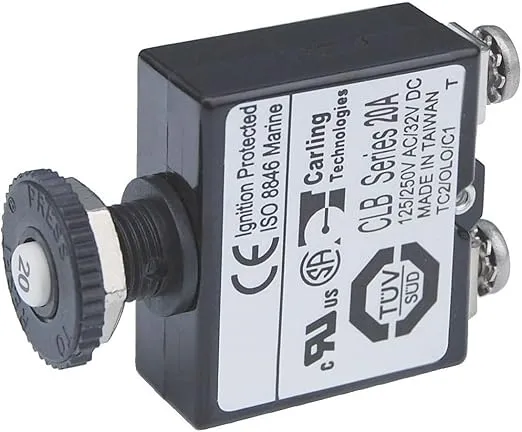 Blue Sea Systems Push Button Reset-Only CLB Circuit Breakers with Screw Terminals