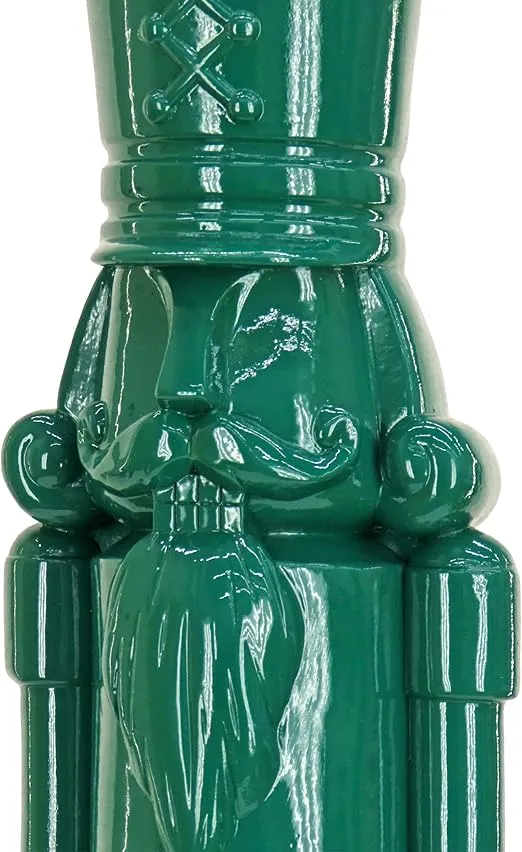 National Tree Company HGTV Home Collection Resin Christmas Themed Nut Cracker, Polyresin and Stone Powder, Jade, 18in