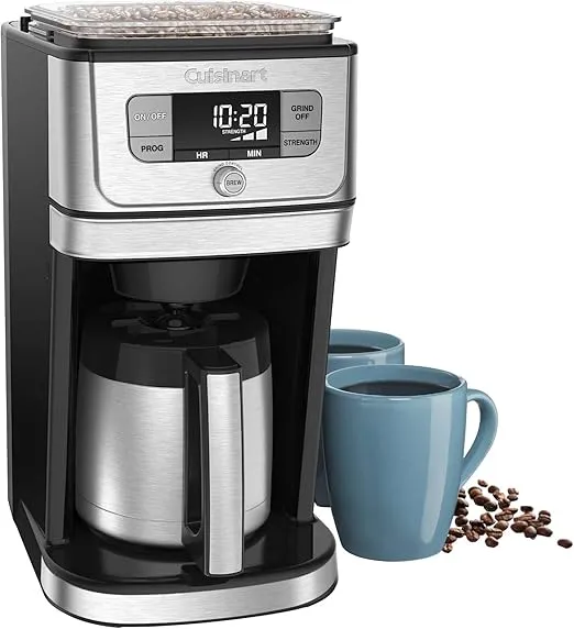 Cuisinart DGB-850 Burr Grind & Brew 10-Cup Coffeemaker with Thermal Carafe, Black/Stainless Steel, Silver