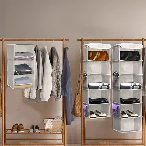 Simple Houseware 5 Shelves Hanging Closet Organizer, Gray