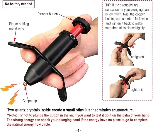 Trigger Point Stimulator Tool - Electric Current Sensation with No Needles No Battery