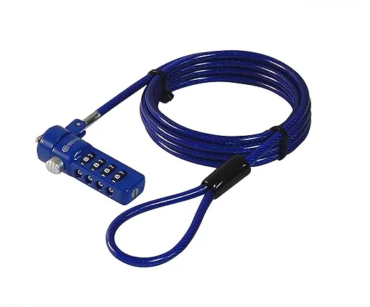 Blue Notebook/Laptop Combination Lock Security Cable