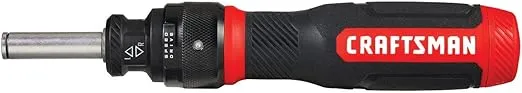 CRAFTSMAN Ratcheting Screwdriver, SpeedDrive, 2” Double Ended Bits Included, Handle Holds Up To 6 Bits (CMHT68129)