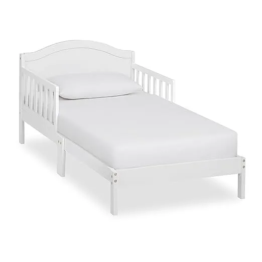 Dream On Me Sydney Toddler Bed in White, Greenguard Gold Certified, JPMA Certified, Low To Floor Design, Non-Toxic Finish, Safety Rails, Made Of Pinewood