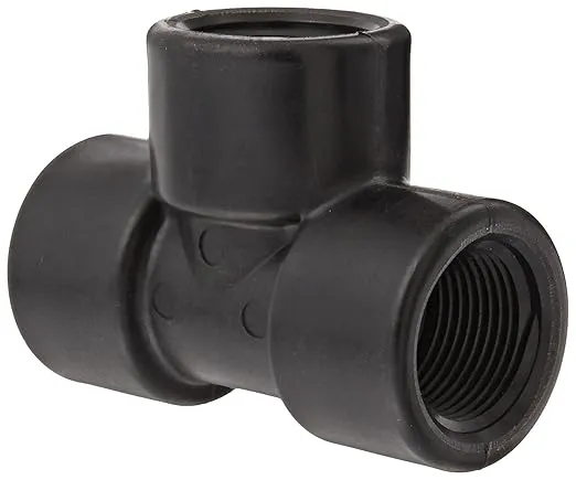 Banjo TEE075 Polypropylene Pipe Fitting, Tee, Schedule 80, 3/4" NPT Female