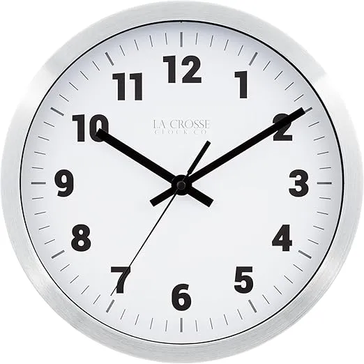 La Crosse Clock 404-2626 10-in. Nash Analog Quartz Wall Clock