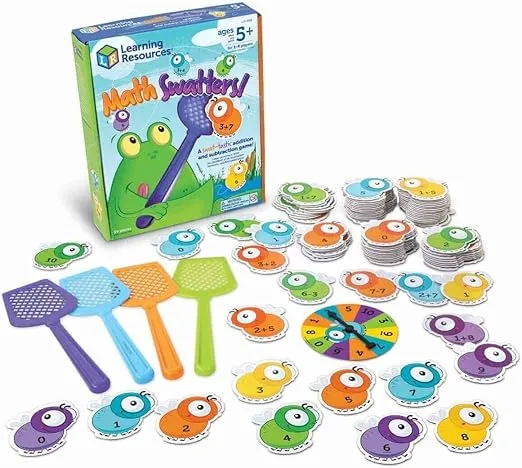 Learning Resources Mathswatters Addition & Subtraction Game - 99 Pieces for Age 5+ Kids, Educational Games, Preschool Math, Kindergartner Learning Games Gifts for Boys and Girls