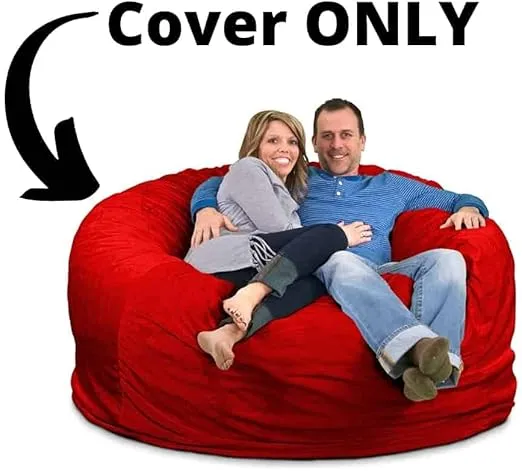 ULTIMATE SACK 6000 (6 ft.) Bean Bag Chair Cover in Multiple Colors: Cover ONLY. (6000, Grey Suede)