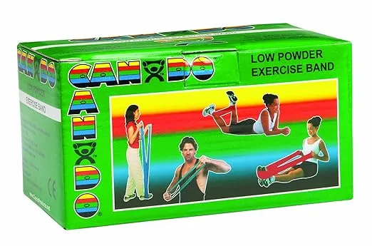 CanDo Low Powder Exercise Band, 6 yard Roll, Green: Medium