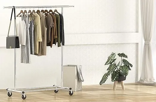 Simple Houseware Heavy Duty Clothing Garment Rack, Chrome