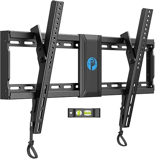 Pipishell Tilting TV Wall Mount for Most 37–82 inch TVs up to 132 lbs, Low Profile TV Mount with Adjustable Pull Cords, Sturdy TV Wall Mount Bracket for Flat or Curved TVs, Max VESA 600x400mm, PILT7