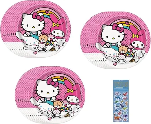 Unique Hello Kitty Birthday Party includes 24 Lunch Paper Plates