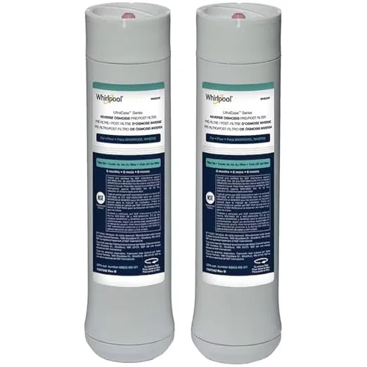Whirlpool WHAROS5 Reverse Osmosis (RO) Water Filtration System With Chrome Faucet | Extra Long Life | Easy To Replace UltraEase Filter Cartridges, 14" deep x 13" wide x 15 inches tall, Blue