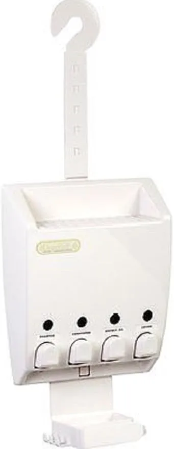 Better Living Products Classic Shower Dispenser 4, Shampoo and Soap Dispenser, 4 x 14.5 fl. oz. White, 9.5" x 3" x 10.75"