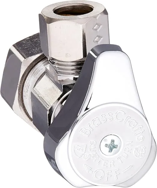 Brasscraft G2CR19X C 1/2 Nom. by 3/8 OD Angle Stop Lead-Free, Chrome