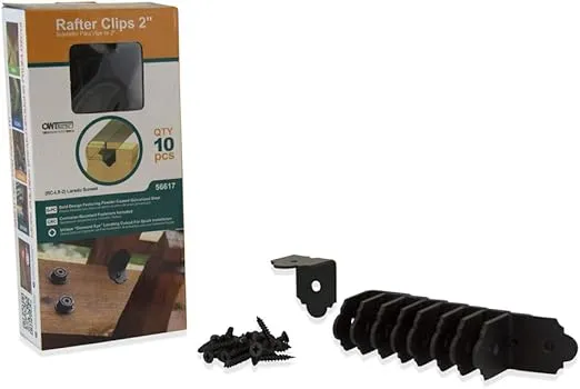 Ozco Building Products 56617 Laredo Sunset 2-inch Rafter Clips, (10 per Pack), Black