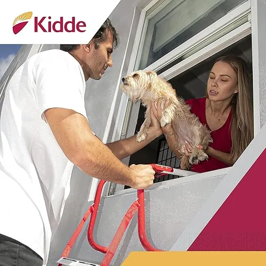 Kidde Fire Escape Ladder, 3-Story Rope Ladder, Extends to 25-Feet, Anti-Slip Rungs