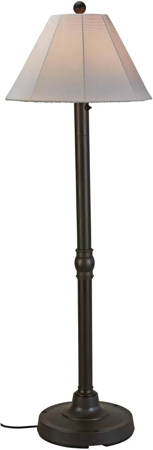 Patio Living Concepts 56097 Malibu Outdoor Floor Lamp with Resin Body and Natural Canvas Sunbrella Shade Cover