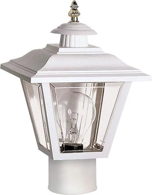 Nuvo SF77/899 Coach Post Lantern with Acrylic Panels, White