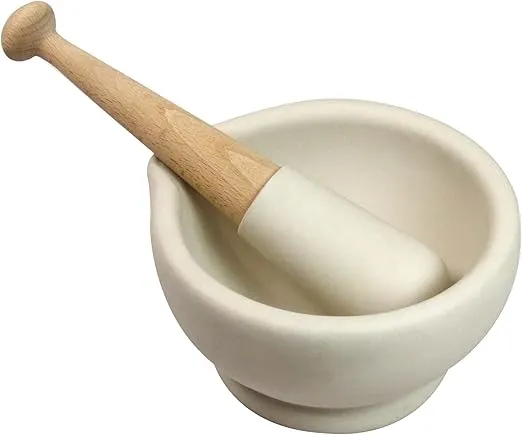 Milton Brook Unglazed Mortar and Pestle, 6-1/2-Inch Diameter