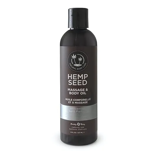 Hemp Seed Massage & Body Oil, Unscented - 8 fl. oz. - Nourishing, Moisturizing Massage Oil - Hemp Seed, Apricot, Grapeseed & Sweet Almond Oil - Vegan & Cruelty Free