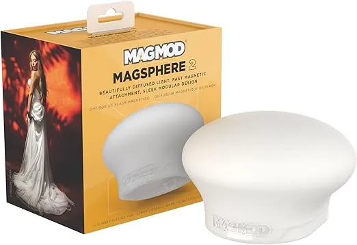 MagSphere 2 Flash Diffuser by MagMod | Photography Lighting Flash Modifier | Magnetic Light Diffuser Attachment | Lightweight Light Control | Magnetic Light Modifier