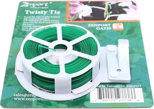 Zenport GA520 Garden Twisty Plant Tie, 65-Feet, Green