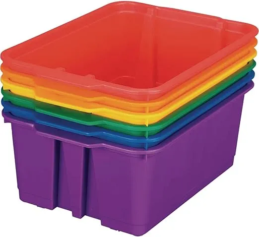 Really Good Stuff Group Colors For 6 - Classroom Stacking Bins - 6 bins